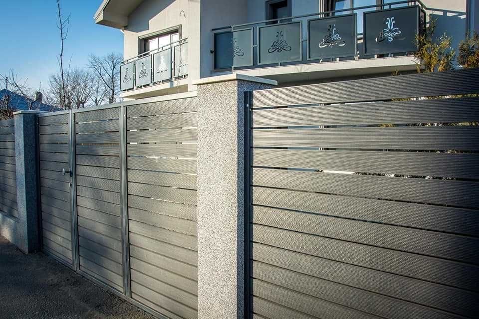 Garduri si porti din sipca metalica, panouri stil jaluzele, tabla cutata, plasa bordurata, fier forjat, BCA si beton si alte modele disponibile