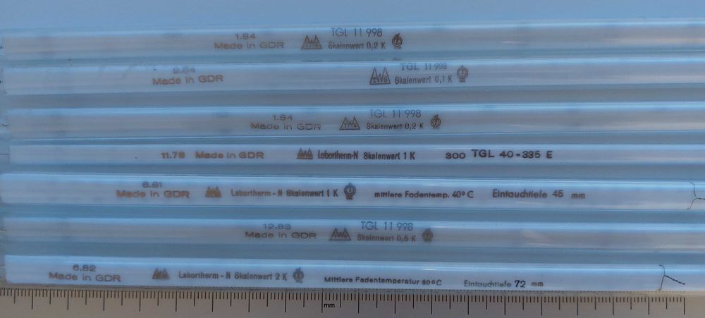 Термометры лабораторные ртутные