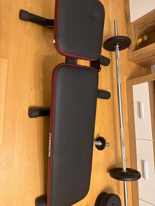 set de greutăți cu bancă pliabilă