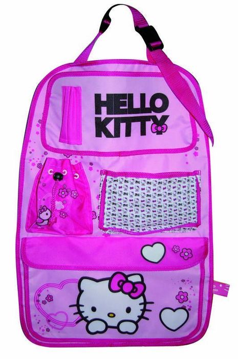 Organizator scaun auto Hello Kitty pentru spatarul scaunului din fata, 40 x 60 cm