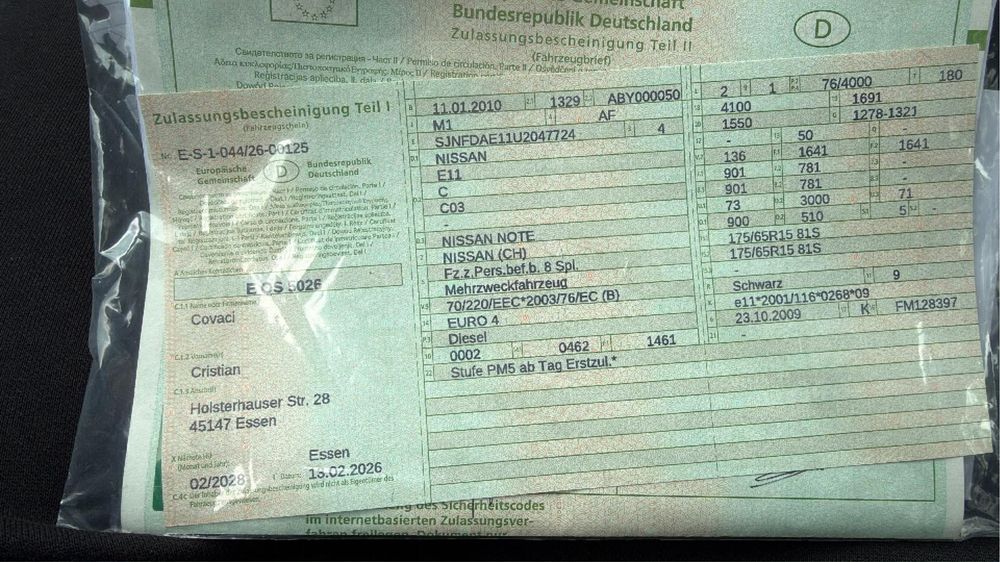 Nisan Note Cu tot cu nr