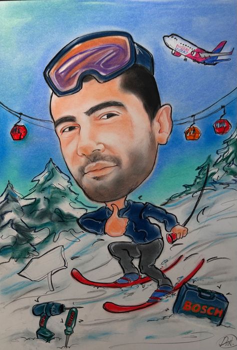 Ръчно рисувана карикатура+2 ПОДАРЪКА