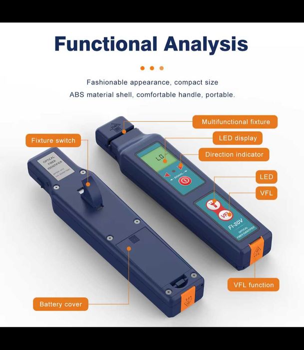 Identificator putere pe fibra optica VFL și rosu