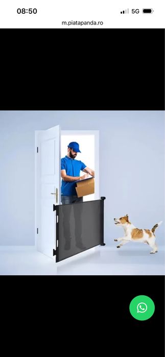 Vand Poartă Securitate Retractabilă copii animale 86 x 160 cm