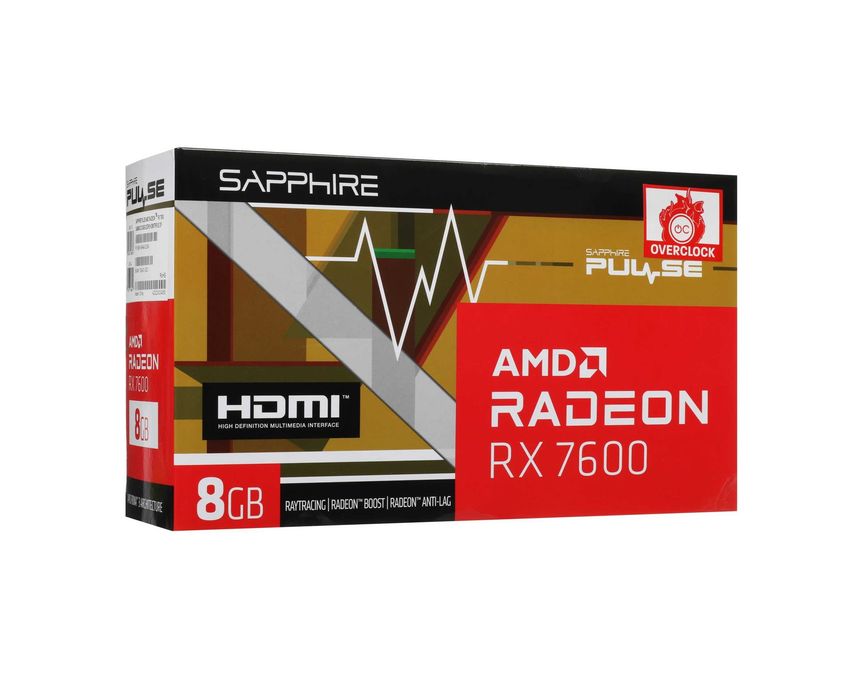- Видеокарта Sapphire Pulse AMD Radeon RX 7600 GAMING OC 8GB GDDR6