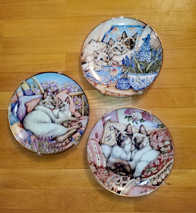 Антикварни порцеланови чинии плочки 3 бр. лимитирани колекционерски !