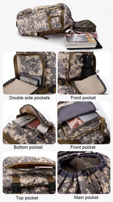 80L туристическа раница Водоустойчива къмпинг планина система с ремъци