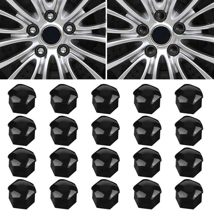 Капачки за болтове на джанти 17мм, ЧЕРНИ - 20 броя.