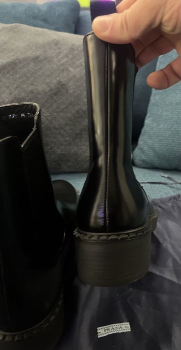 PRADA Logo leather ankle boots. НОВИ и 100%ОРИГИНАЛНИ