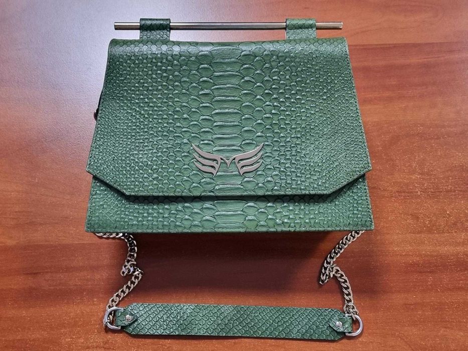 Geanta dama / verde croco / Saboniti by Iulia Pene