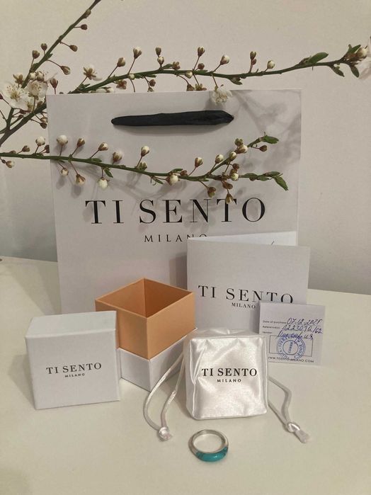 Италиански сребърен пръстен Ti Sento, размер 62, нов