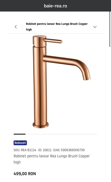 Lavoar/robinet/sanitare dus BaieRea copper noi/nefolosite/in ambalajul original