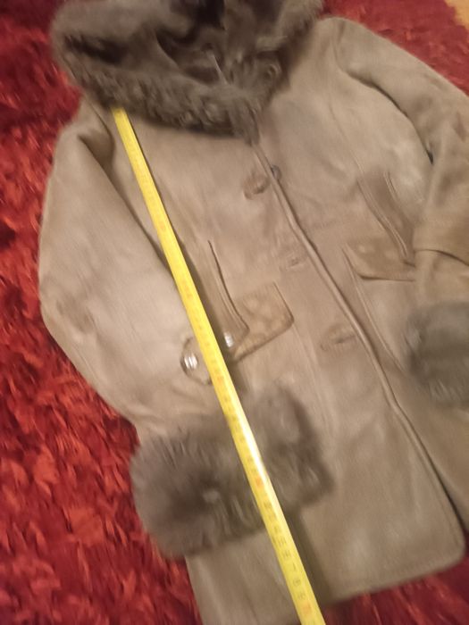 Haina dama din piele intoarsa/blana naturala