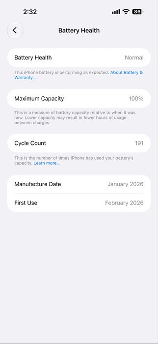 100% battery iPhone 17 Pro Max 256 GB
