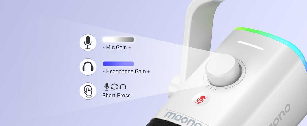 Гейминг микрофон RGB комплект с рамо MAONO PD100XS USB/XLR - Чисто нов