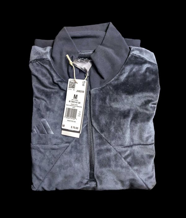 adidas men VELOUR HALF ZIP Track Top