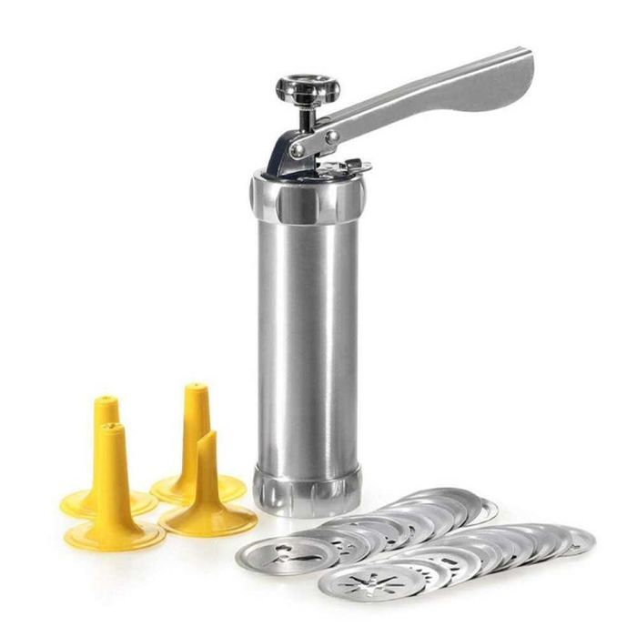 Метален шприц с формички за коледни сладки 2в1