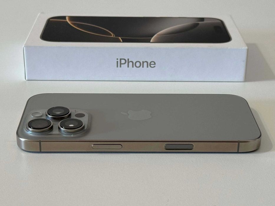 Бартер! Гаранция! Като НОВ! iPhone 16 Pro Natural Titanium (Сив) 91% Батерия.