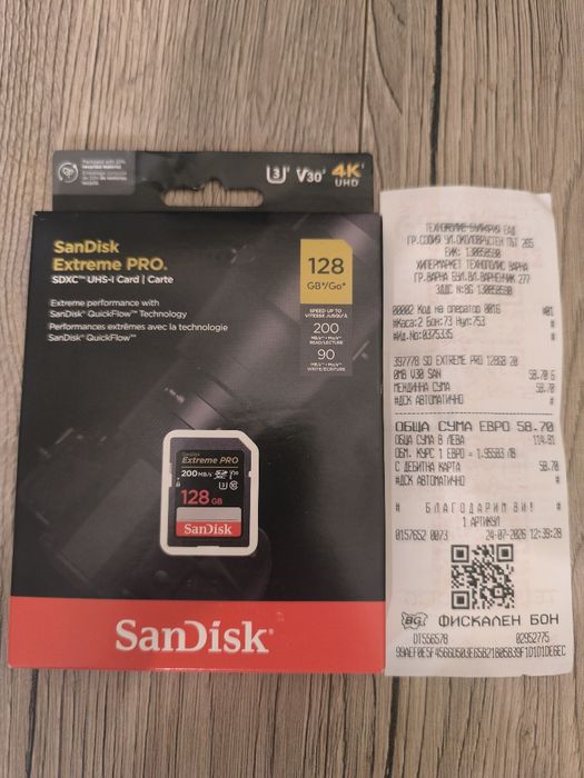 Чисто нова SanDisk Extreme PRO SDXC 128GB