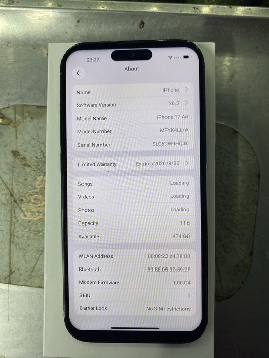 Айфон 17air 1tb новый