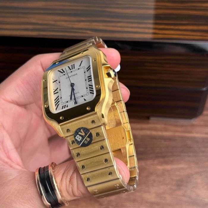 cartier santos 100 злато/ 42 мм