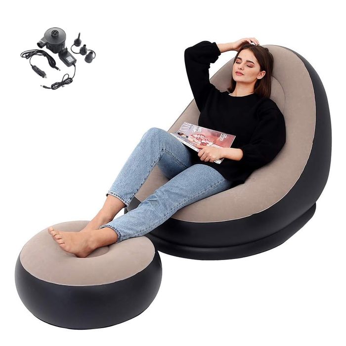 Fotoliu gonflabil cu taburet