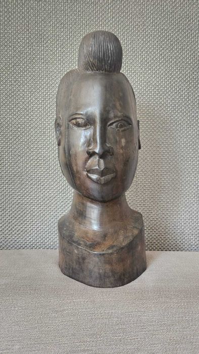 Statueta bust african din abanos , 2.3 KG