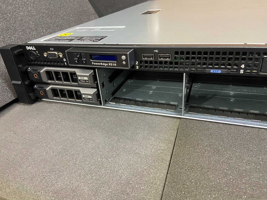 Сървър Dell R510 Xeon E5507, 32GB RAM, PERC H700, 8 x 3.5", 2x 1100W