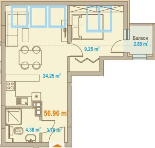 Двустаен апартамент в ж.к. Зона Б-19! Изискан апартамент в съвременна