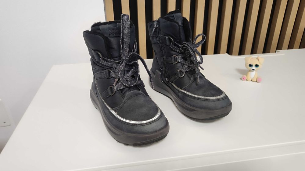 Ecco Ghete copii,piele naturala,impermeabile ,imblanite,marime EU 30