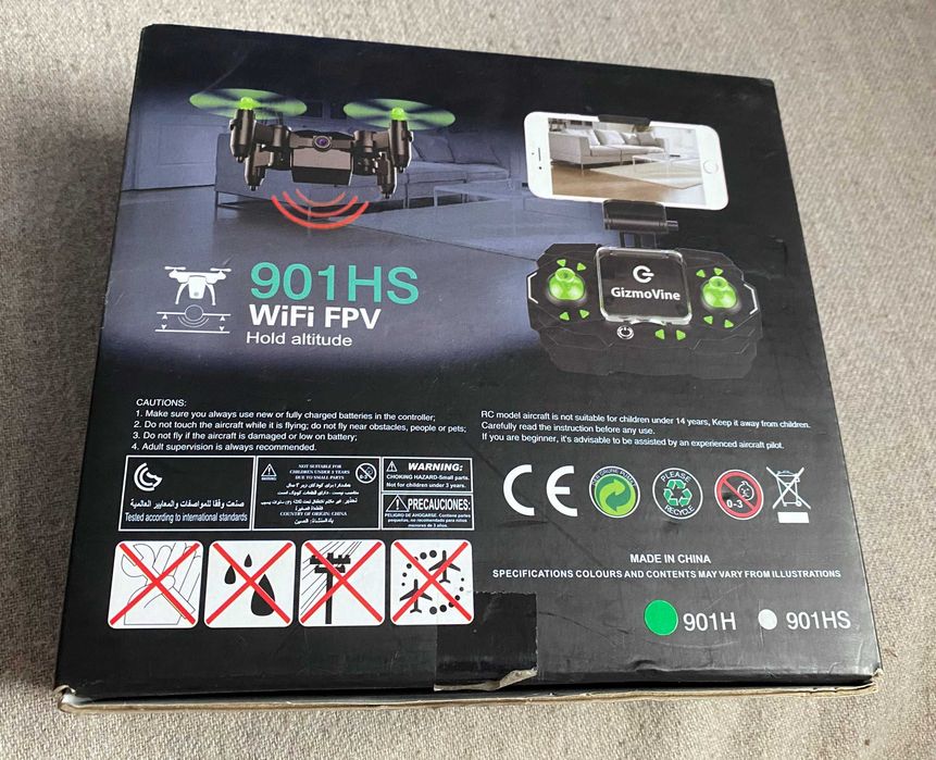 Dronă GizmoVine 901HS WiFi FPV, nouă în cutie, cu telecomandă inclusă