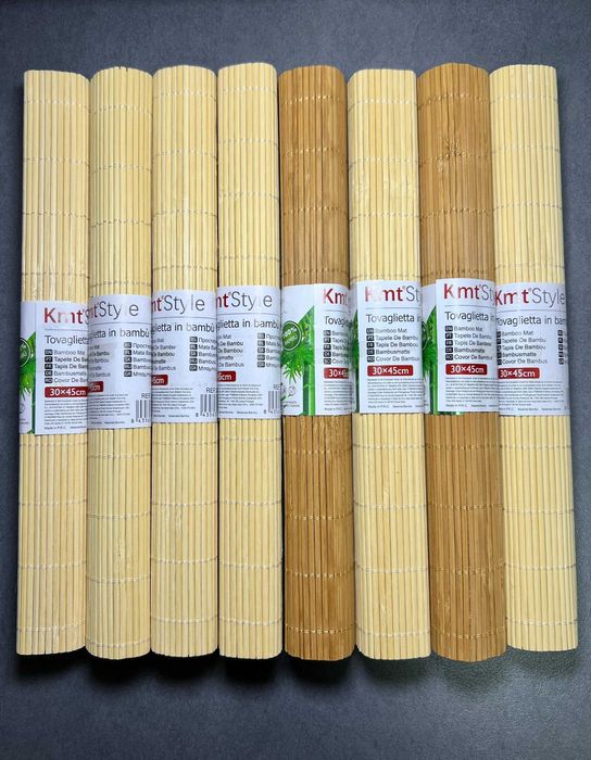 Set 8 covorașe de Bambus Kmt®Style - 45x30 cm - Natural