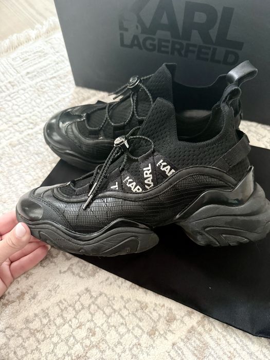 Karl lagerfeld 38 Gemini black leather
