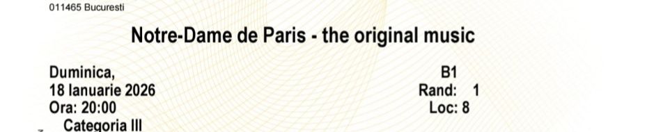 Bilete Spectacol Notre Dame de Paris 18 ian