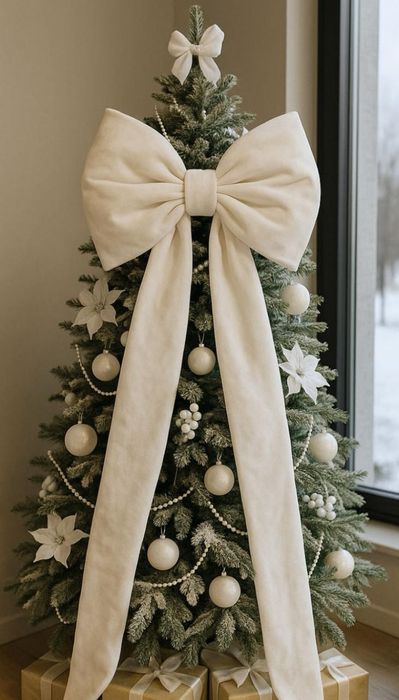 Бант для ёлки из материала