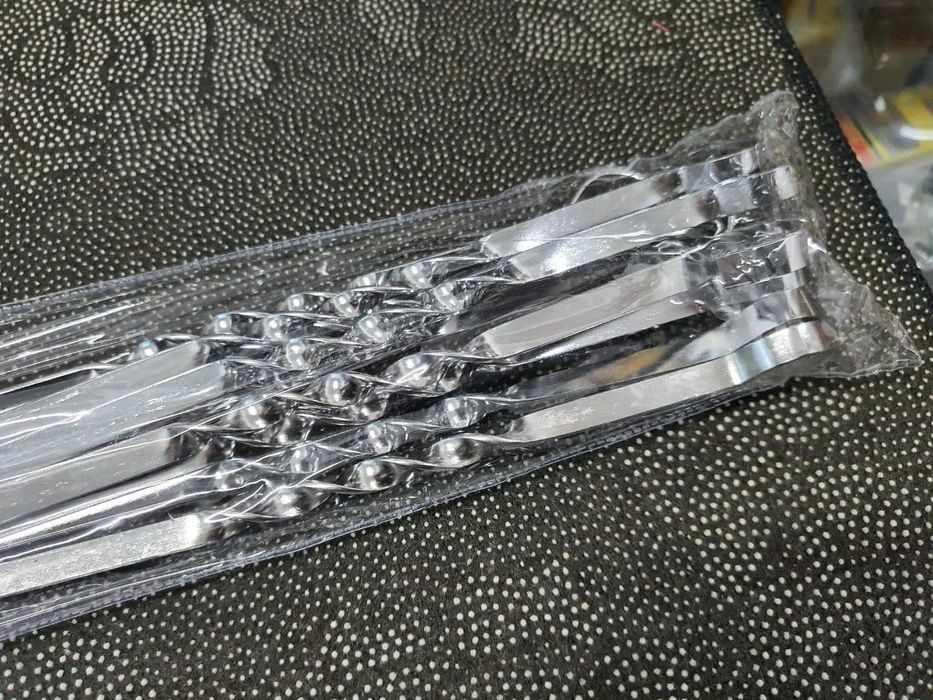 Набор плоских шампур для шашлыка, шашлычные палочки