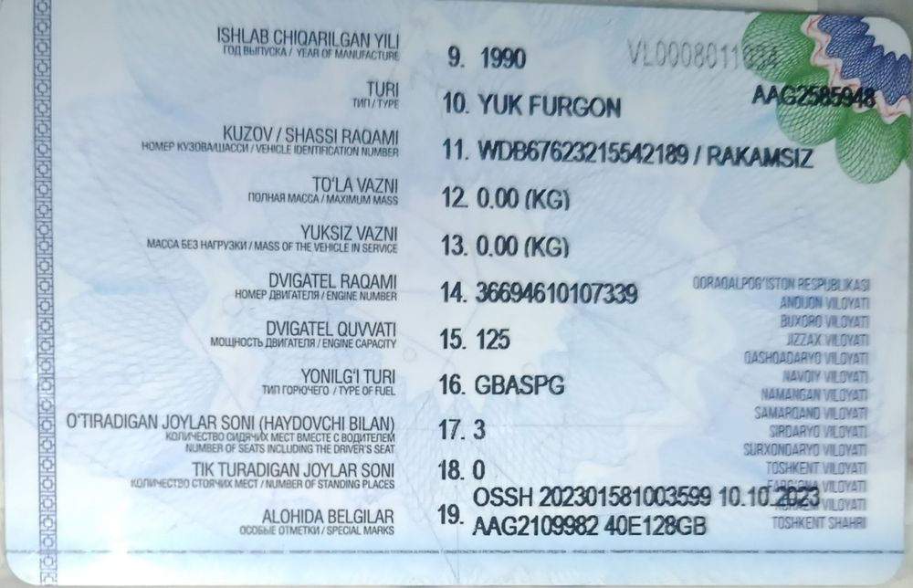 Mercedes Benz 317L turbina motor sotiladi.