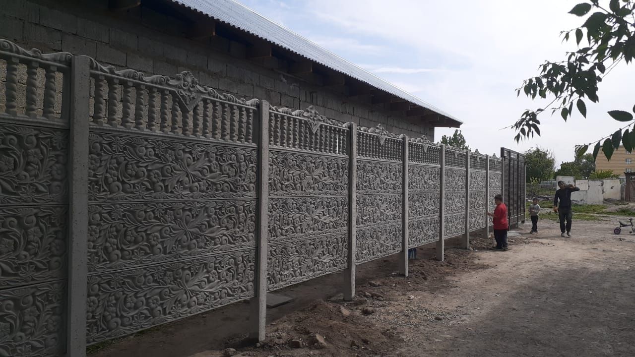 Ограждения для дома евро железо бетонные: 14 500 тг. - Сад / огород  Каскелен на Olx