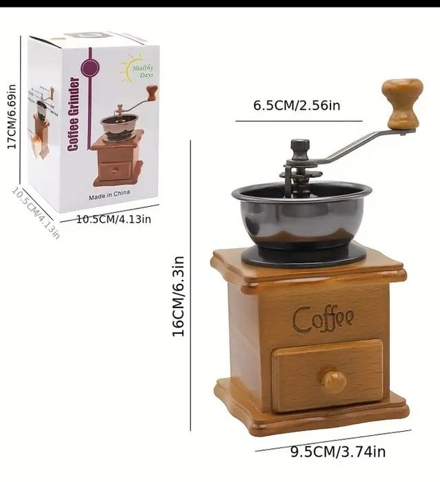 Дървена ръчна мелница за кафе на зърна