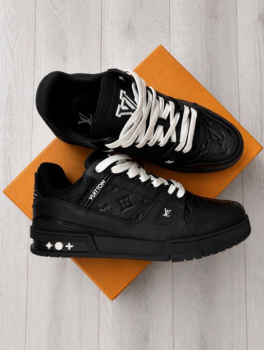 Louis Vuitton LV Trainer Black Monogram Leather 41