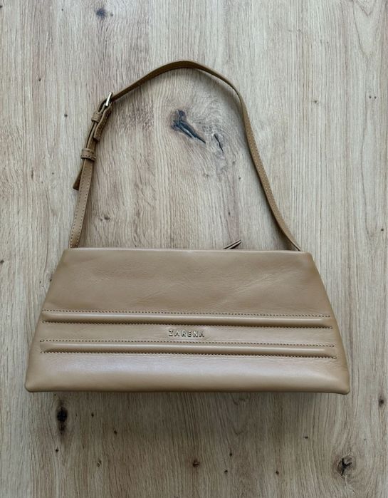 Zarena бежов клъч / малка чанта от естествена кожа
