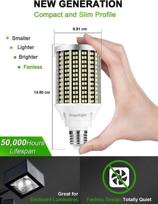 DragonLight 50W  LED крушки  (400W еквивалент) - E27 6000к