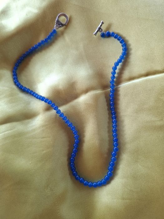 Colier calcedonie chalcedonye la baza gatului 43 cm lungime l