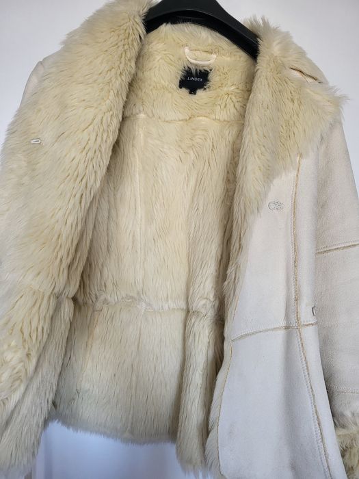 Дамско палто,еко кожа и косъм Lindex XS/S