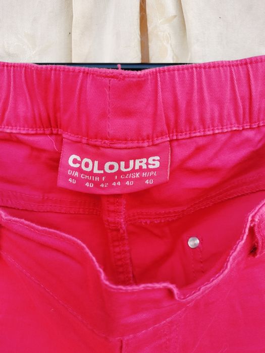 Pantaloni damă Colours, roz fucsia, cu talie elastică, mărime 40/42 (L)