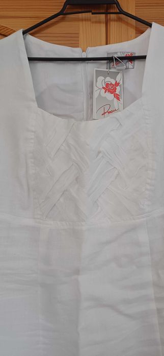 Разкошна Рокля Фин Лен "Rosi Fashion"с красиво Преплетена Платка!НОВА!