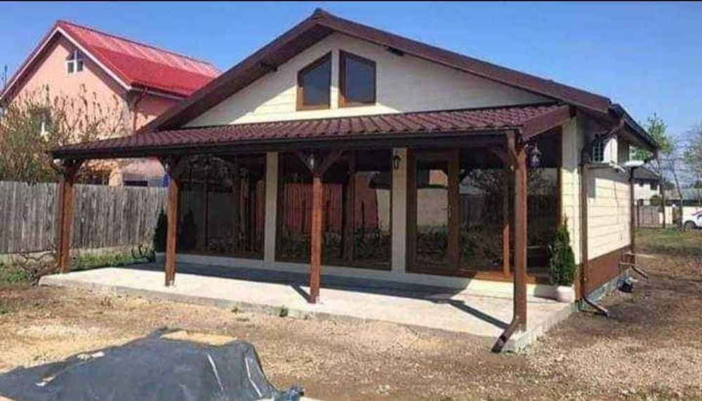 Case modulare pe structura metalica, cabane tip A la cheie