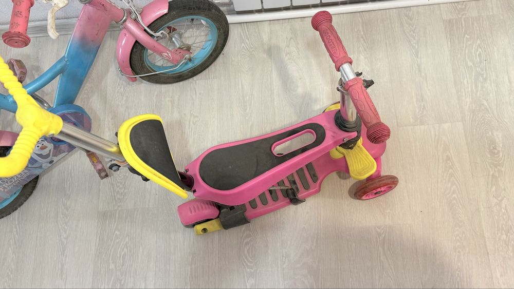 Самокат детский розовый