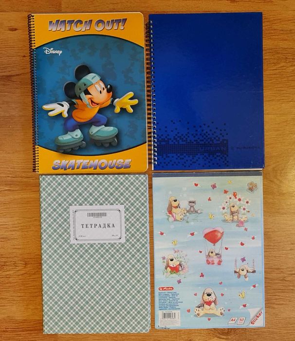 Тетрадки и тефтери 6 бр, широки редове