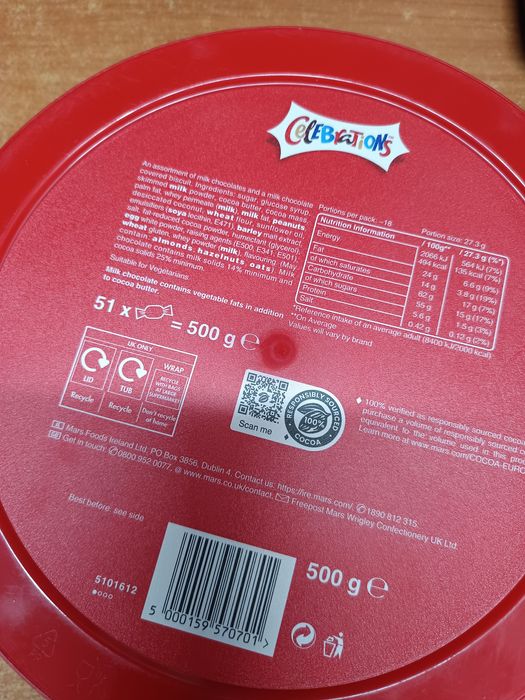 Английски бонбони celebrations 500гр 51бр